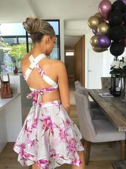 Corsage halter mini pink dress by zimmerman size 6