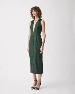 Joslin Studio Midi Dress Olive Green Size AU 12 for rent on The Volte - image 1