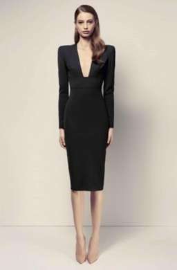 Alex Perry Black Maura V Pencil Dress Size 10 for rent on The Volte - image 1