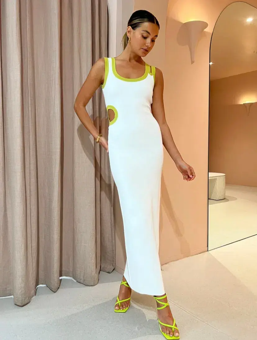 Sir The Label Evalina Cut Out Dress White Size AU 6 for rent on The Volte - main image