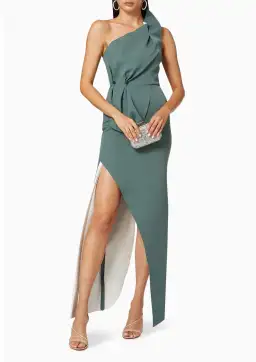 Rachel Gilbert Carmine Gown Fern Green Size AU 10