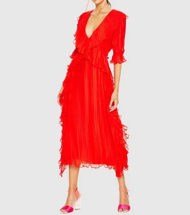 Talulah Sweet Sugar Midi Dress Red Size 8 for rent on The Volte - main image