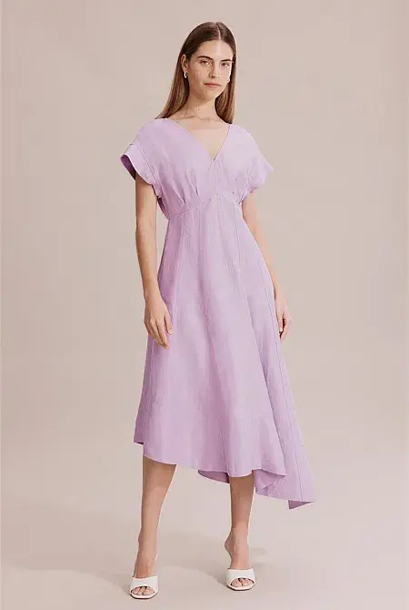 Country Road Panelled Midi Dress Lilac Size 8 for rent on The Volte - main image