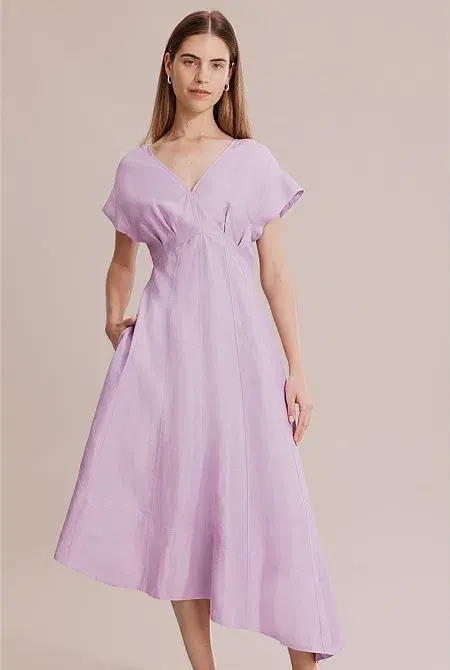 Country Road Panelled Midi Dress Lilac Size 8 for rent on The Volte - main image