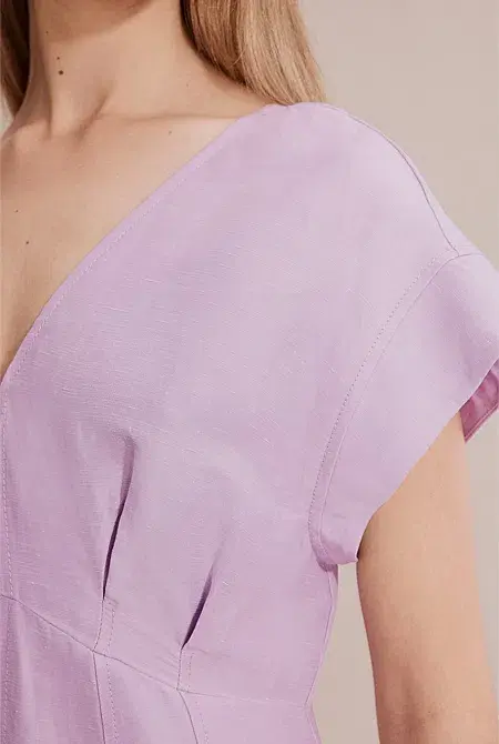 Country Road Panelled Midi Dress Lilac Size 8 for rent on The Volte - main image