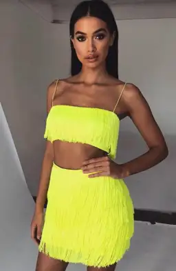 Meshki Sofia Fringe Set Yellow Size M/AU 10 for rent on The Volte - image 2