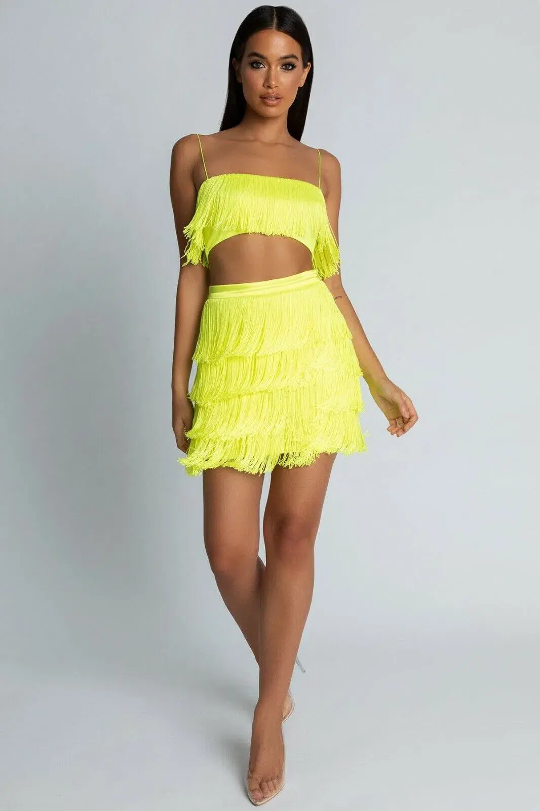 Meshki Sofia Fringe Set Yellow Size M/AU 10 for rent on The Volte - main image