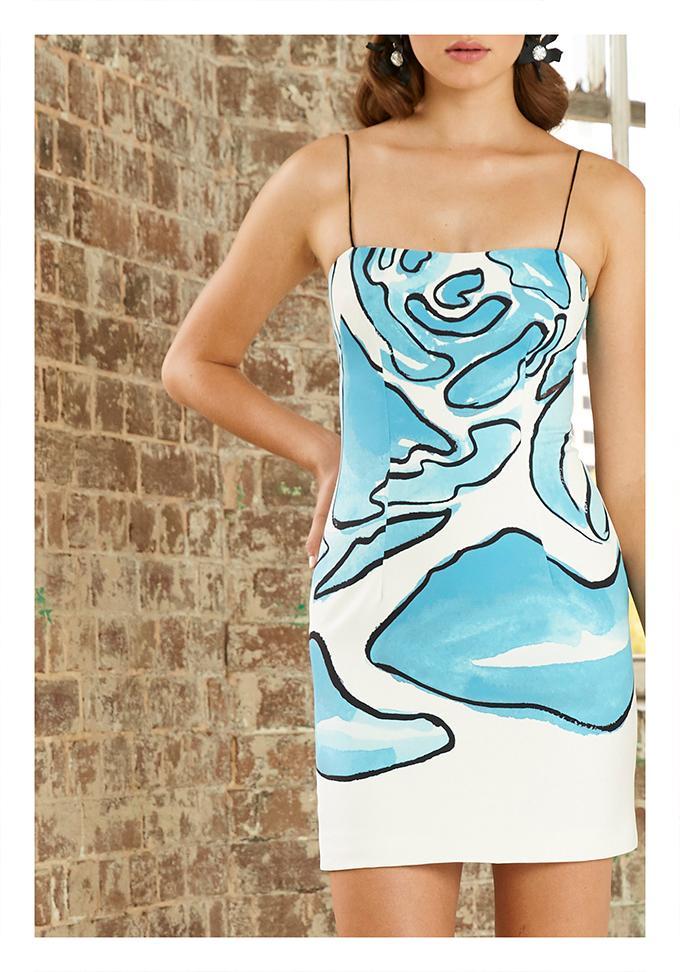 By Johnny Watercolour floral shift mini Dress Size 8 for rent on The Volte - main image