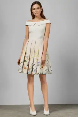 Ted Baker Oceanne Elegance Full Skirt Dress Floral Size 8