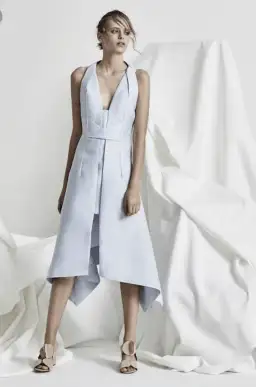 Acler Leighton Midi Dress Wedgewood Ice Blue Size 8 for rent on The Volte - image 1