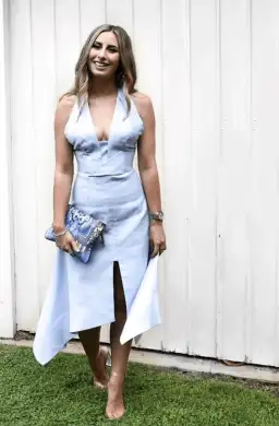 Acler Leighton Midi Dress Wedgewood Ice Blue Size 8 for rent on The Volte - image 2