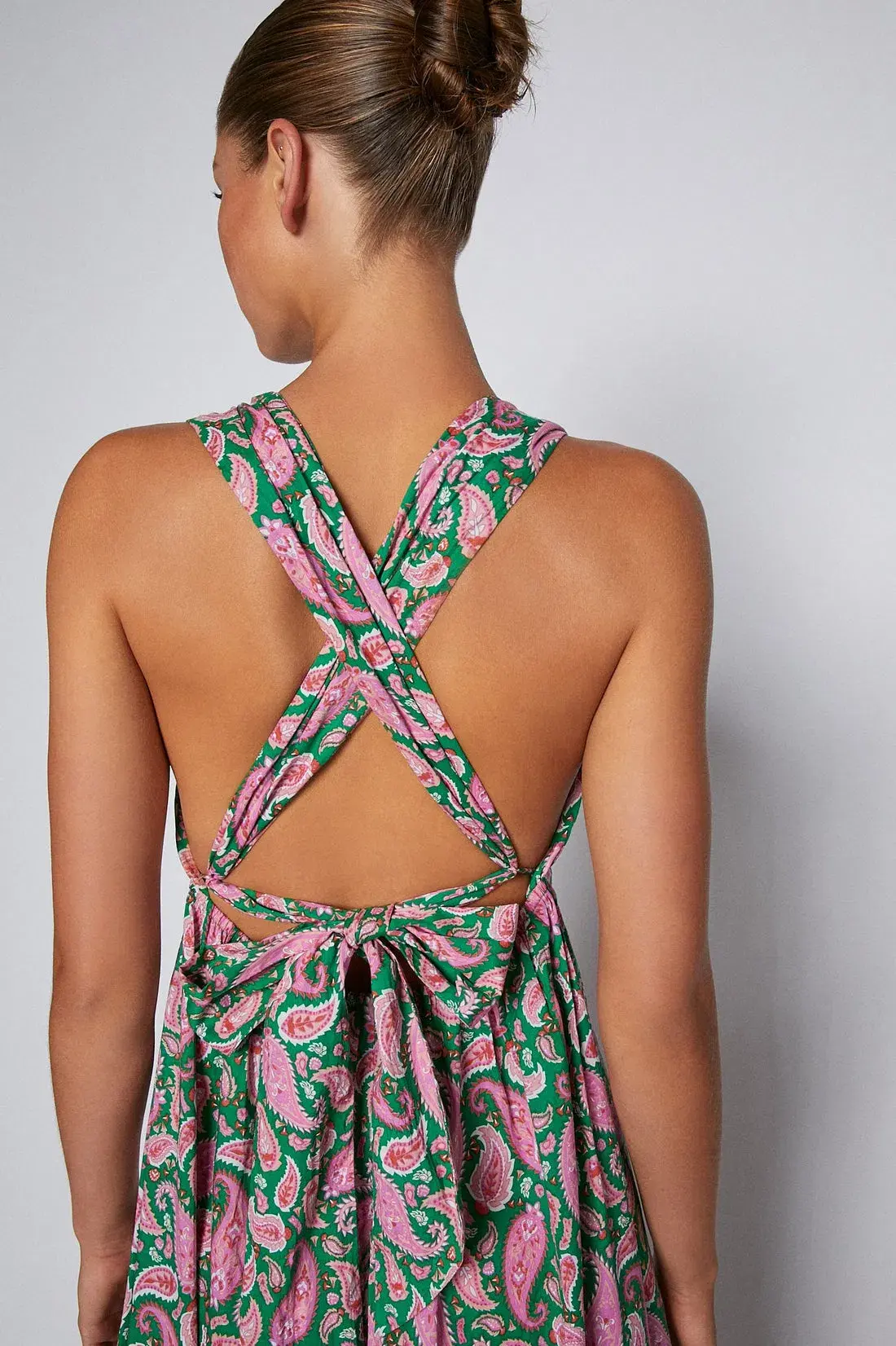 Scanlan Theodore Paisley Halter Dress Print Size 6 - Image 2