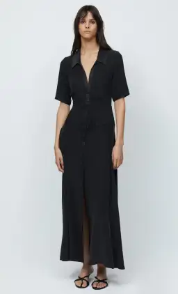 Bec & Bridge Helena Silk Short Sleeve Maxi Dress Black Size 10 for rent on The Volte - image 1