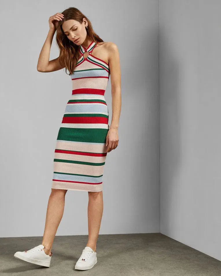 Ted Baker Lyndiaa Tutti Frutti Body Con Sweater Dress Multi Size 8 for rent on The Volte - main image