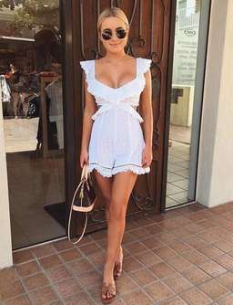 Zimmermann Jasper Honeycomb Playsuit Ivory Size 8 for rent on The Volte - image 1