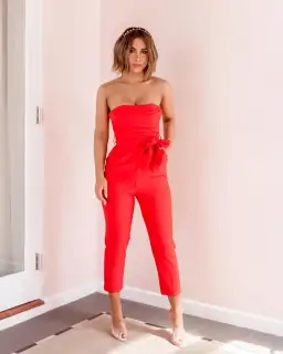 Sheike Audrey Strapless Jumpsuit Red Size 12 for rent on The Volte - image 1