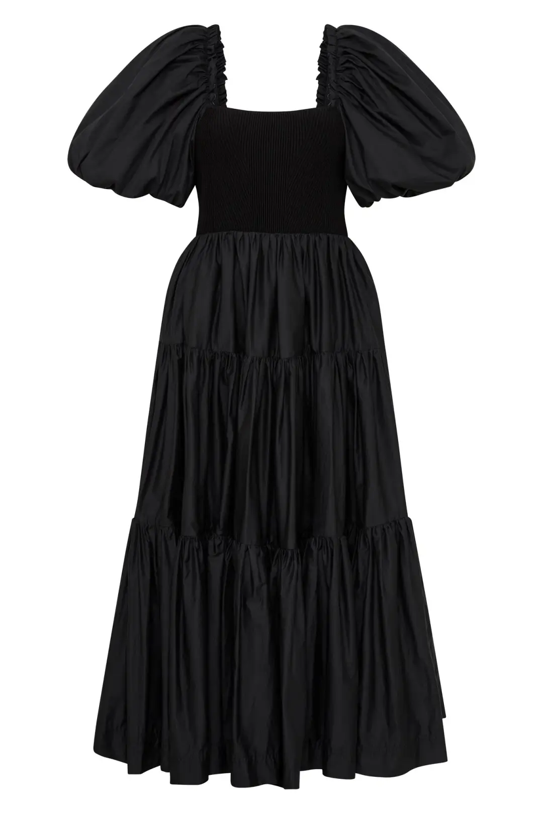 Aje Casa Puff Sleve Midi Dress Black Size 12 for rent on The Volte - main image
