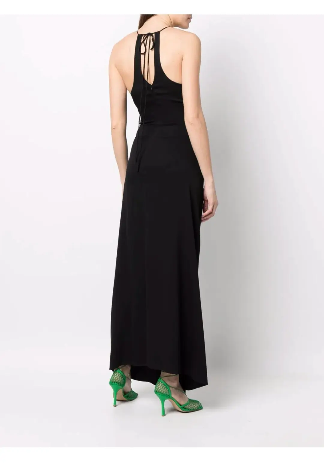 Christopher Esber Lattice Waist Tie Dress Black Size 12 for rent on The Volte - main image