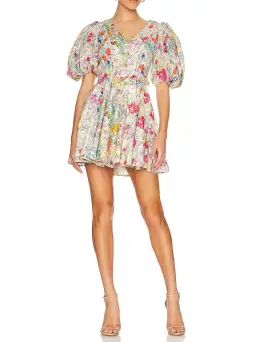 Zimmermann Clover Panelled Mini Dress Spliced Floral Size 1 / Au 10 for rent on The Volte - image 1