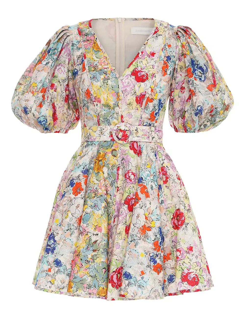Zimmermann Clover Panelled Mini Dress Spliced Floral Size 1 / Au 10 for rent on The Volte - main image