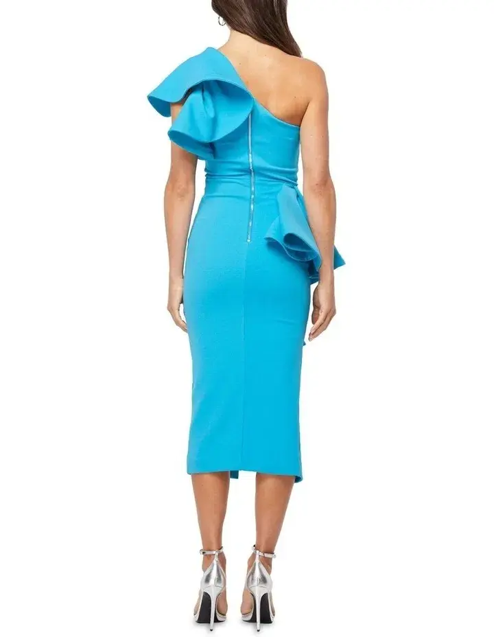 Mossman Dangerous Minds Midi Dress Blue Size 10 for rent on The Volte - main image