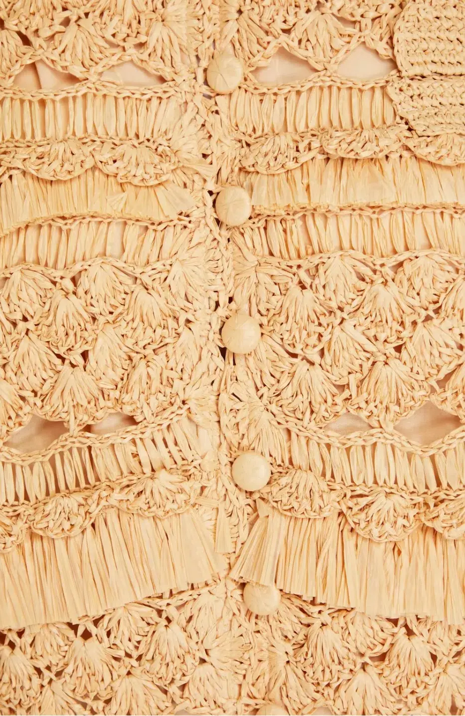 Zimmermann Postcard Straw Crochet Mini Dress Beige Size 0/AU 8 - Image 6