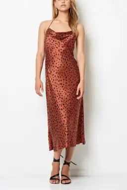 Bec & Bridge Wild Cat Silk Bias Midi Brown Size AU 10 for rent on The Volte - image 1