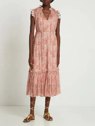 Zimmermann Kaleidoscope Picnic Dress Blush Size AU 6 for rent on The Volte - main image