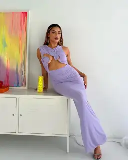 Christopher Esber Venus Tank Dress Lilac Size AU 8 for rent on The Volte - image 4