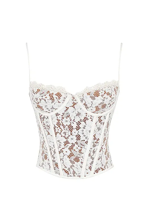 House of CB Mila Lace Underwire Corset Ivory Size Small / Au 8 for rent on The Volte - main image