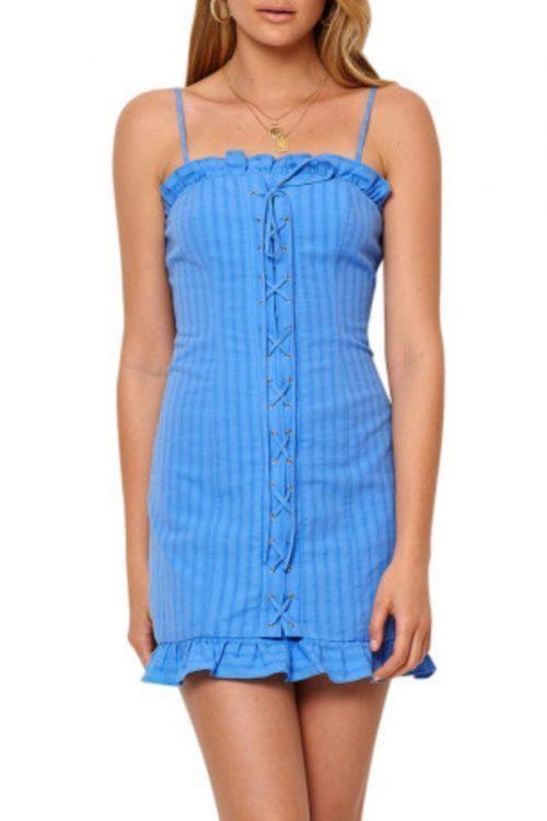 Bec & Bridge Chou Chou Mini Dress Azure Size AU 8 for rent on The Volte - main image