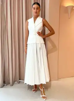 Acler Cliff Dress in Ivory White Size AU 10 for rent on The Volte - image 1