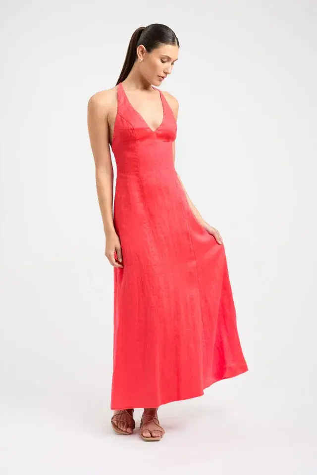 Kookai Tahiti Ring Back Dress In Candy Red Size 8 for rent on The Volte - main image