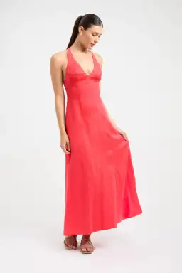 Kookai Tahiti Ring Back Dress In Candy Red Size 8 for rent on The Volte - image 1
