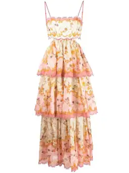 Zimmermann Laurel Frill Midi Dress Floral Size 1 / Au 10 for rent on The Volte - image 5