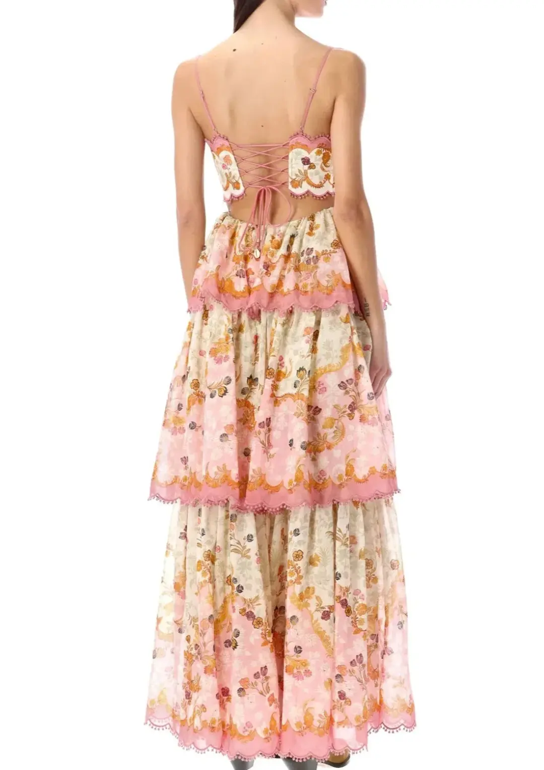 Zimmermann Laurel Frill Midi Dress Floral Size 1 / Au 10 for rent on The Volte - main image