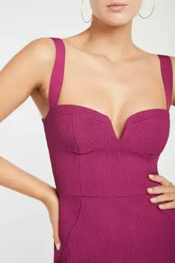 Rebecca Vallance Diana Midi Dress Grape Size 8 for rent on The Volte - image 2