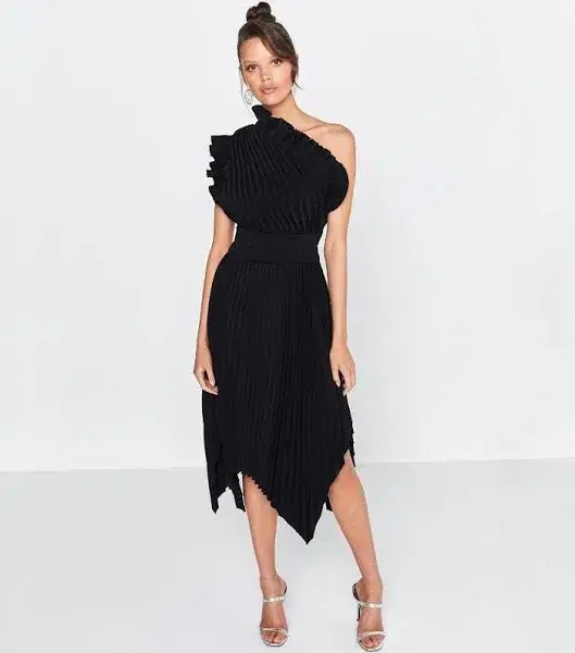 Mossman The Lady Like Midi Dress Black Size 8 for rent on The Volte - main image