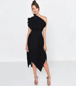Mossman The Lady Like Midi Dress Black Size 8 for rent on The Volte - image 1