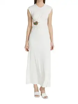 Christopher Esber Ruched Moodstone Tank Dress in White Size 8 / S for rent on The Volte - image 1