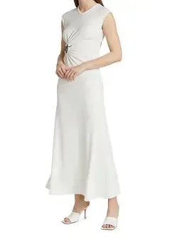 Christopher Esber Ruched Moodstone Tank Dress in White Size 8 / S for rent on The Volte - image 5