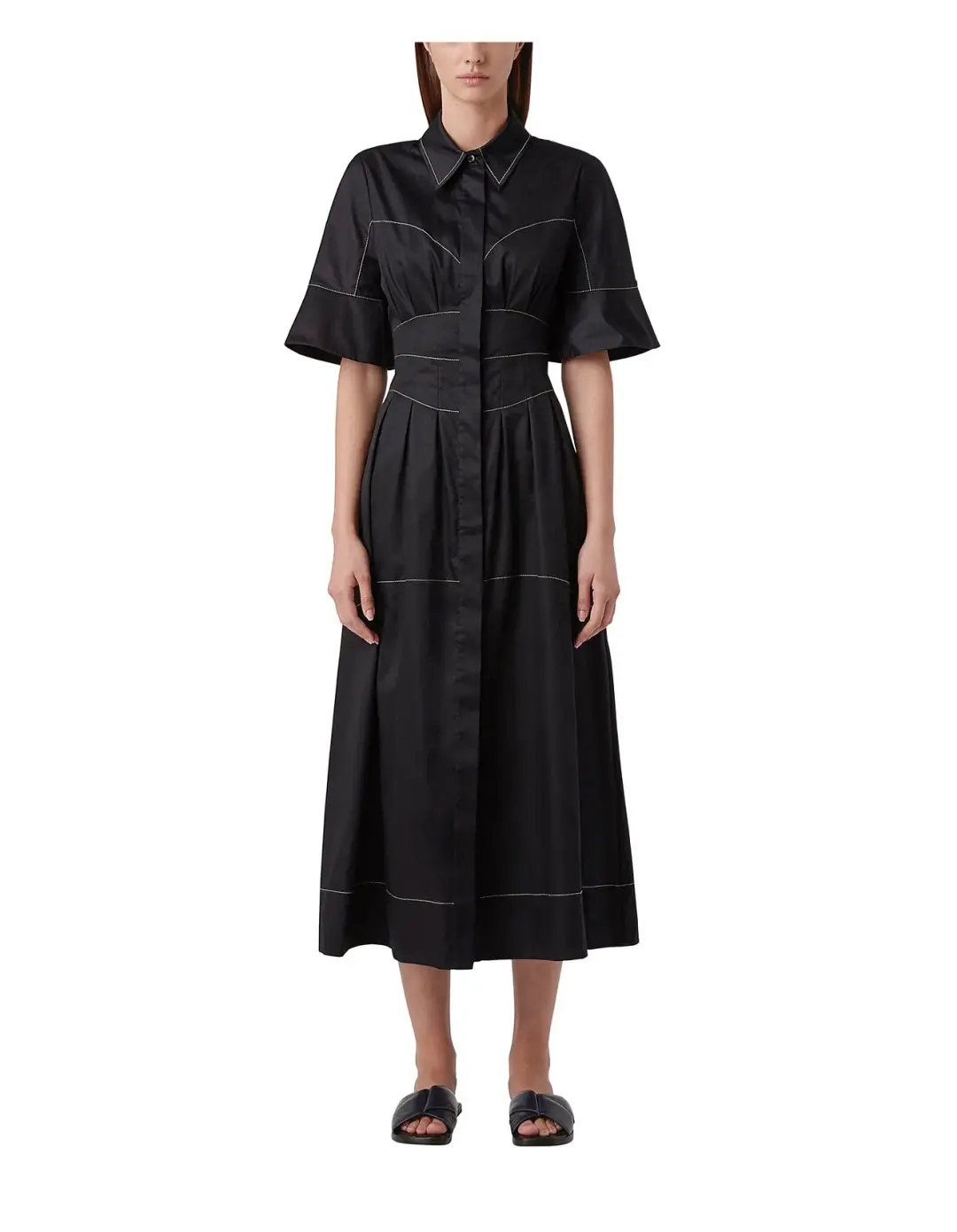 Camilla and Marc Rubin Contrast Stitch Dress Black Size 6 for rent on The Volte - main image