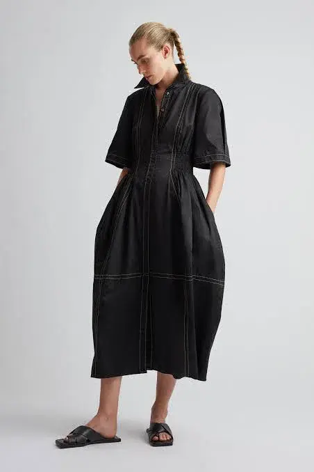 Camilla and Marc Rubin Contrast Stitch Dress Black Size 6 for rent on The Volte - main image