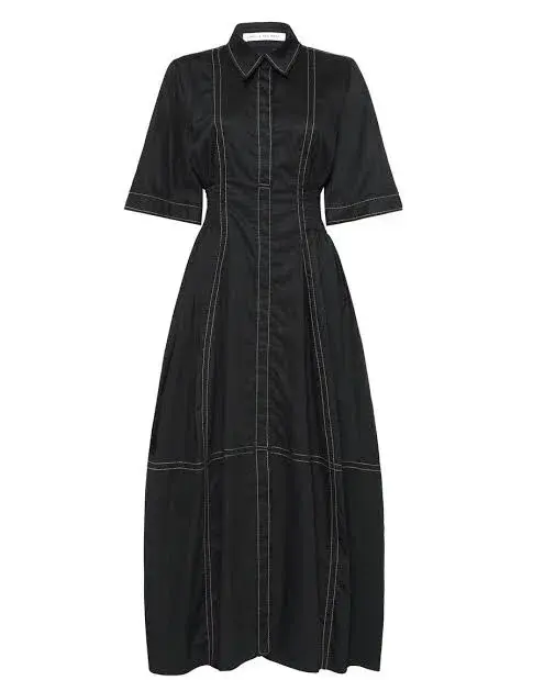 Camilla and Marc Rubin Contrast Stitch Dress Black Size 6 for rent on The Volte - main image