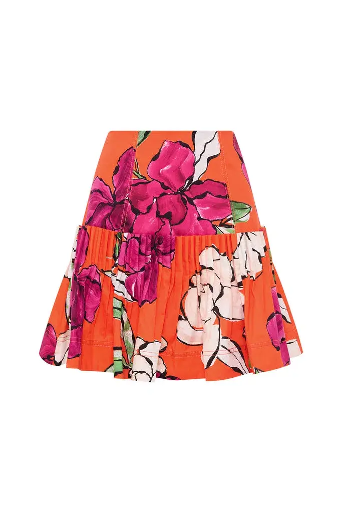 Aje Niki Vivid Camellia Pleated Mini Skirt Floral Size S / AU 8 for rent on The Volte - main image