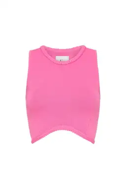 Aje Elm Braided Knit Tank Top Pink Size L / Au 12 for rent on The Volte - image 6