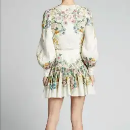 Zimmermann Wavelength Bell Sleeve Mini Dress Floral Size 0 / Au 8 for rent on The Volte - image 3