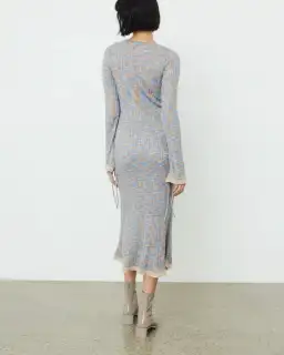 Acne Studios Kadley Cable Knit Midi Dress Grey Size XS / AU 6 for rent on The Volte - image 3