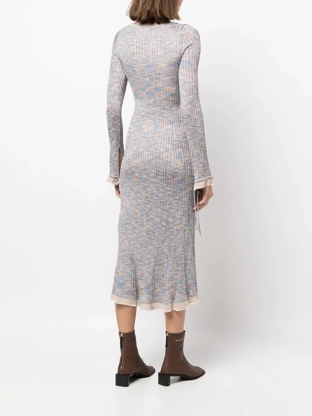 Acne Studios Kadley Cable Knit Midi Dress Grey Size XS / AU 6 for rent on The Volte - main image