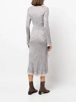 Acne Studios Kadley Cable Knit Midi Dress Grey Size XS / AU 6 for rent on The Volte - image 5